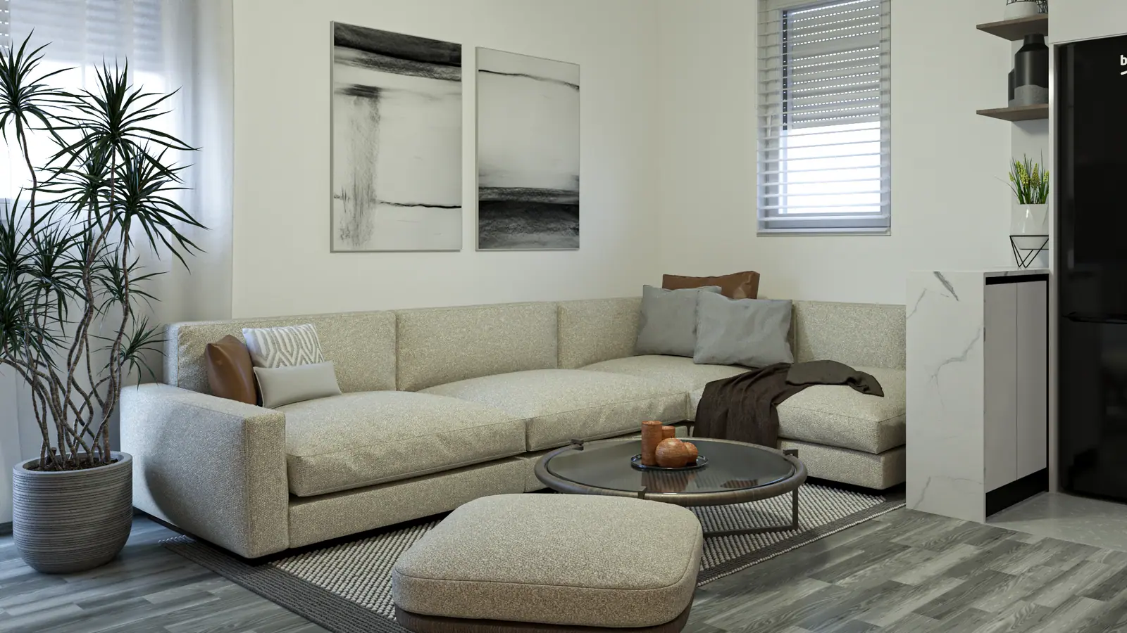 Varm minimal öppen planlösning – Projektbild 1