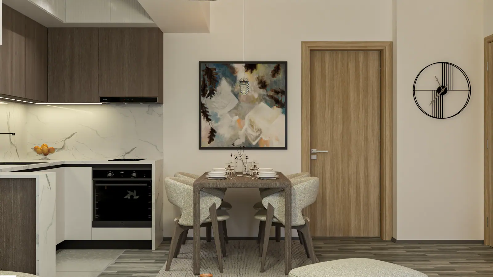 Varm minimal öppen planlösning – Projektbild 3